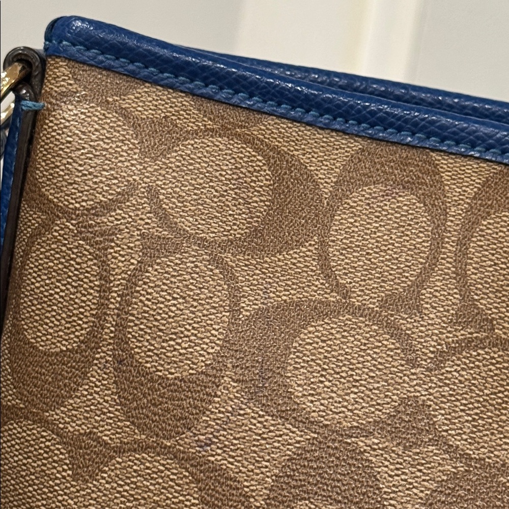 Coach File Bag Signature Blue Brown Crossbody - Picture 16 of 17